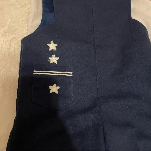 Vintage Good Lad 4T Stars navy overalls and white button up dress shirt set - Picture 2 of 7